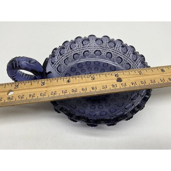 Pressed Glass Vintage Purple Nappy Dish Bowl Collectible Early Glass MCM - Picture 13 of 16